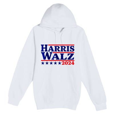 Harris Walz 2024 Election Logo Premium Pullover Hoodie