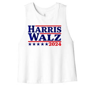 Harris Walz 2024 Election Logo Women's Racerback Cropped Tank