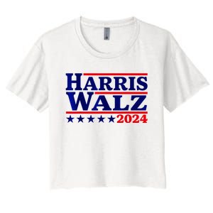 Harris Walz 2024 Election Logo Women's Crop Top Tee