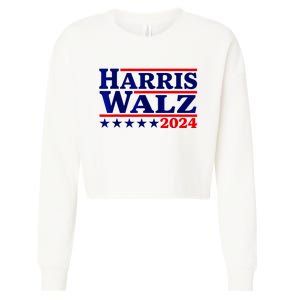 Harris Walz 2024 Election Logo Cropped Pullover Crew