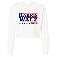 Harris Walz 2024 Election Logo Cropped Pullover Crew