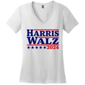 Harris Walz 2024 Election Logo Women's V-Neck T-Shirt