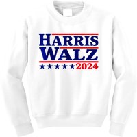 Harris Walz 2024 Election Logo Kids Sweatshirt