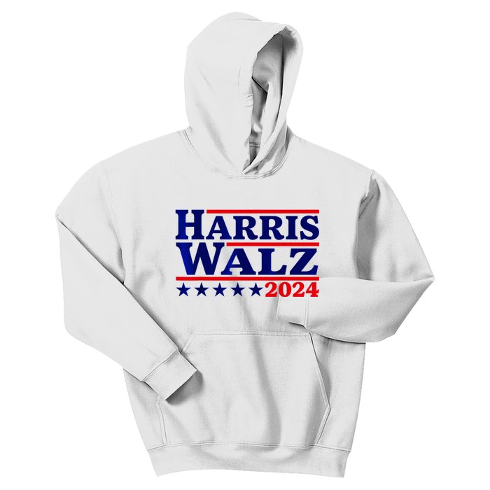 Harris Walz 2024 Election Logo Kids Hoodie