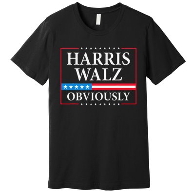 Harris Waltz 2024 Obviously Kamala Harris Tim Walz 2024 Gift Premium T-Shirt