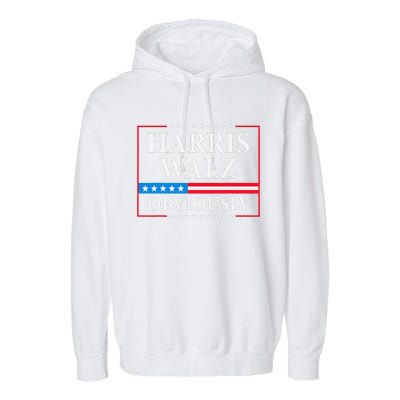 Harris Waltz 2024 Obviously Kamala Harris Tim Walz 2024 Gift Garment-Dyed Fleece Hoodie