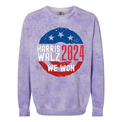 Harris Waltz 2024 Election Victory Kamala Harris 2024 We Won Colorblast Crewneck Sweatshirt