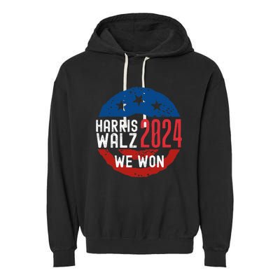 Harris Waltz 2024 Election Victory Kamala Harris 2024 We Won Garment-Dyed Fleece Hoodie