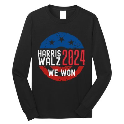 Harris Waltz 2024 Election Victory Kamala Harris 2024 We Won Long Sleeve Shirt