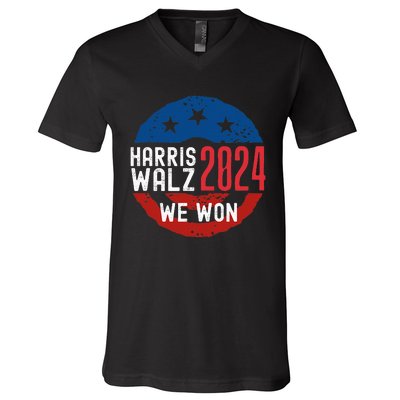 Harris Waltz 2024 Election Victory Kamala Harris 2024 We Won V-Neck T-Shirt