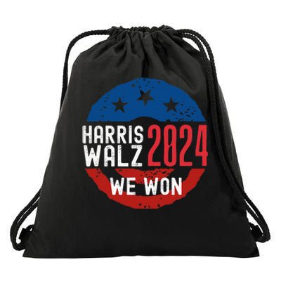 Harris Waltz 2024 Election Victory Kamala Harris 2024 We Won Drawstring Bag