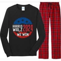 Harris Waltz 2024 Election Victory Kamala Harris 2024 We Won Long Sleeve Pajama Set