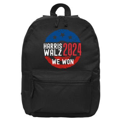 Harris Waltz 2024 Election Victory Kamala Harris 2024 We Won 16 in Basic Backpack