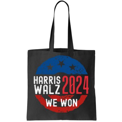 Harris Waltz 2024 Election Victory Kamala Harris 2024 We Won Tote Bag