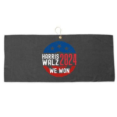 Harris Waltz 2024 Election Victory Kamala Harris 2024 We Won Large Microfiber Waffle Golf Towel