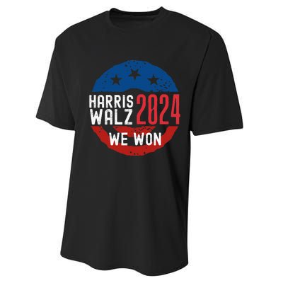 Harris Waltz 2024 Election Victory Kamala Harris 2024 We Won Performance Sprint T-Shirt