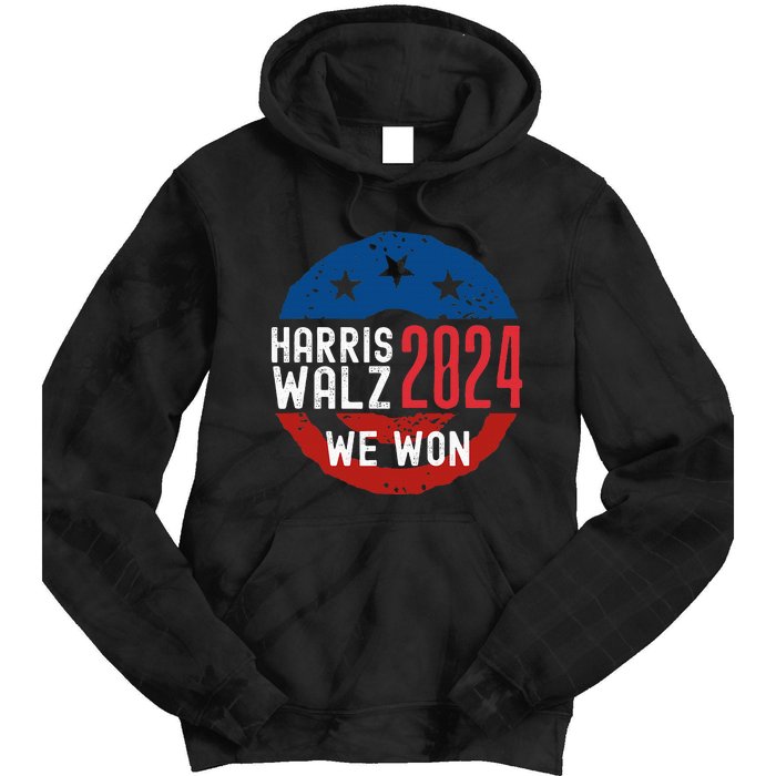 Harris Waltz 2024 Election Victory Kamala Harris 2024 We Won Tie Dye Hoodie