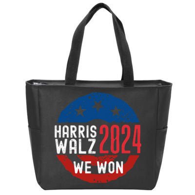 Harris Waltz 2024 Election Victory Kamala Harris 2024 We Won Zip Tote Bag