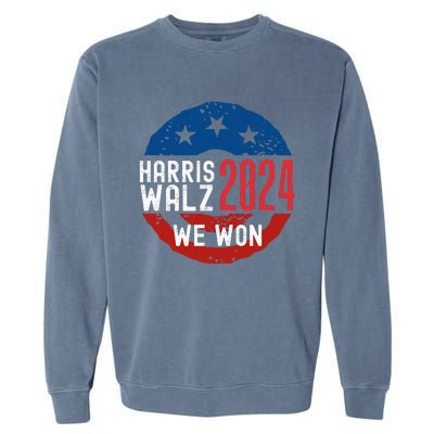 Harris Waltz 2024 Election Victory Kamala Harris 2024 We Won Garment-Dyed Sweatshirt