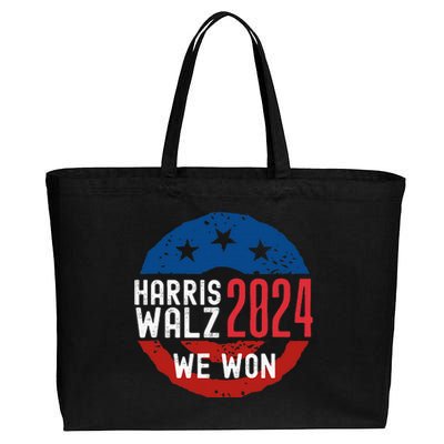 Harris Waltz 2024 Election Victory Kamala Harris 2024 We Won Cotton Canvas Jumbo Tote