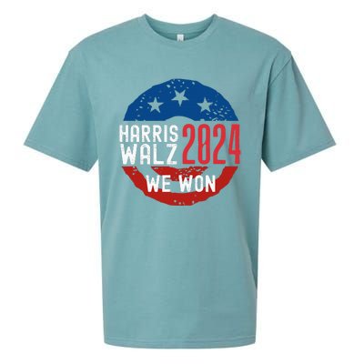 Harris Waltz 2024 Election Victory Kamala Harris 2024 We Won Sueded Cloud Jersey T-Shirt