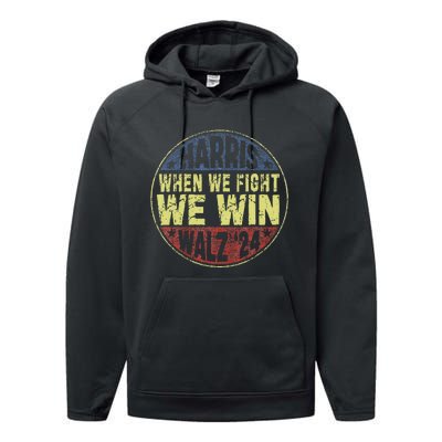 Harris Waltz 2024 When We Fight We Win American Election Performance Fleece Hoodie