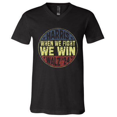 Harris Waltz 2024 When We Fight We Win American Election V-Neck T-Shirt