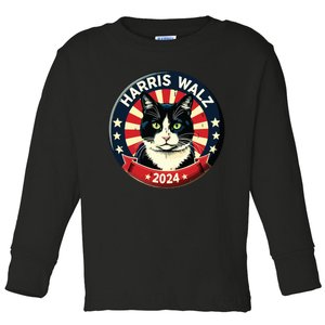 Harris Waltz 2024 Election Kamala Harris Tim Waltz 2024 Toddler Long Sleeve Shirt