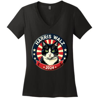 Harris Waltz 2024 Election Kamala Harris Tim Waltz 2024 Women's V-Neck T-Shirt