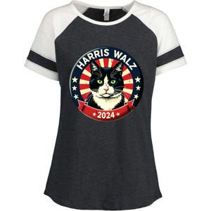 Harris Waltz 2024 Election Kamala Harris Tim Waltz 2024 Enza Ladies Jersey Colorblock Tee