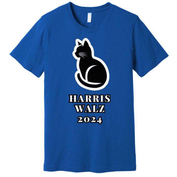 Harris Walz 2024 Lovely Cat Election Kamala Harris Tim Walz Premium T-Shirt