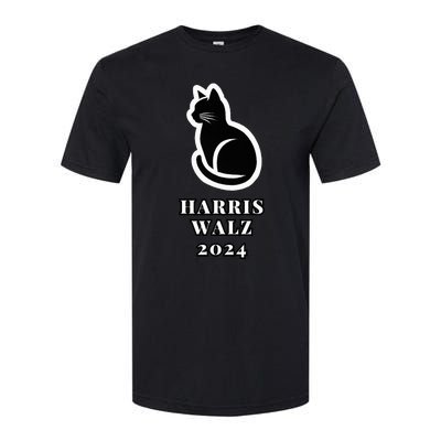 Harris Walz 2024 Lovely Cat Election Kamala Harris Tim Walz Softstyle® CVC T-Shirt