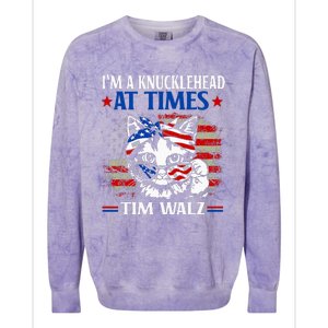 Harris Walz 2024 IM A Knucklehead At Times Tim Walz Quote Colorblast Crewneck Sweatshirt