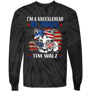 Harris Walz 2024 IM A Knucklehead At Times Tim Walz Quote Tie-Dye Long Sleeve Shirt