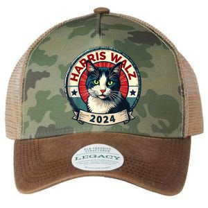 Harris Walz 2024 Funny Cat Election Legacy Tie Dye Trucker Hat