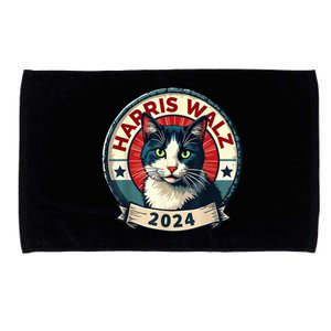 Harris Walz 2024 Funny Cat Election Microfiber Hand Towel