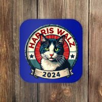 Harris Walz 2024 Funny Cat Election Coaster