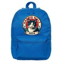 Harris Walz 2024 Funny Cat Election 16 in Basic Backpack