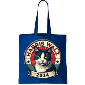 Harris Walz 2024 Funny Cat Election Tote Bag