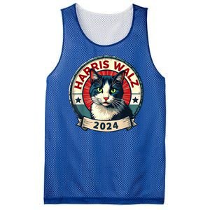 Harris Walz 2024 Funny Cat Election Mesh Reversible Basketball Jersey Tank