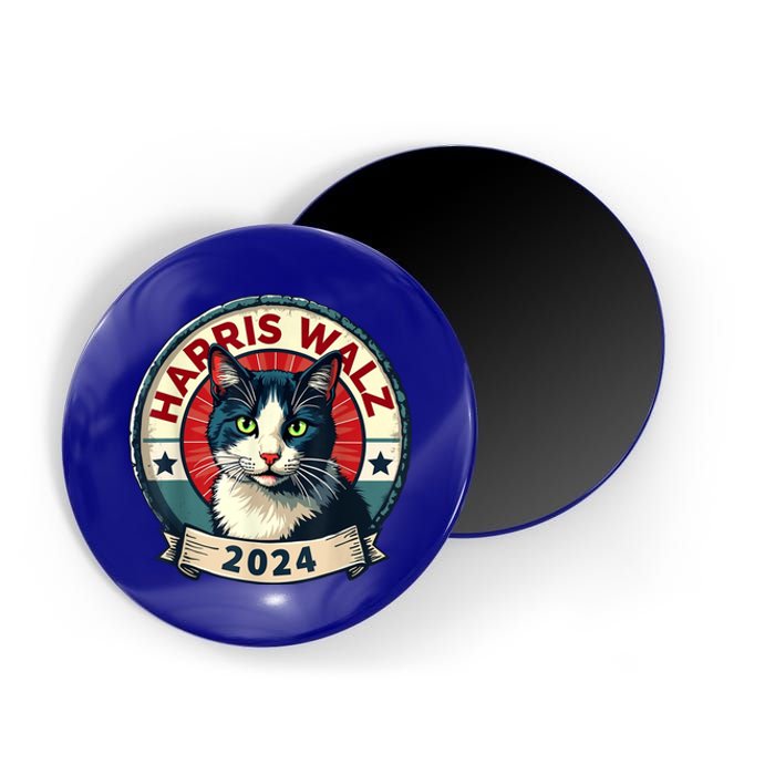 Harris Walz 2024 Funny Cat Election Magnet