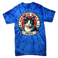 Harris Walz 2024 Funny Cat Election Tie-Dye T-Shirt