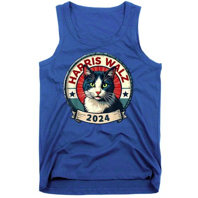 Harris Walz 2024 Funny Cat Election Tank Top