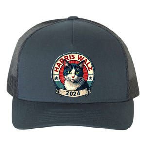 Harris Walz 2024 Funny Cat Election Yupoong Adult 5-Panel Trucker Hat