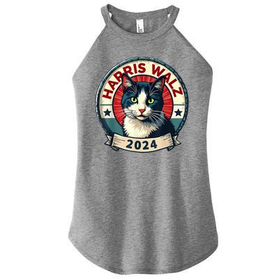 Harris Walz 2024 Funny Cat Election Women's Perfect Tri Rocker Tank