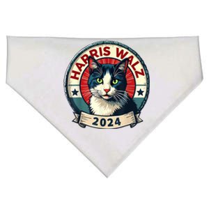 Harris Walz 2024 Funny Cat Election USA-Made Doggie Bandana