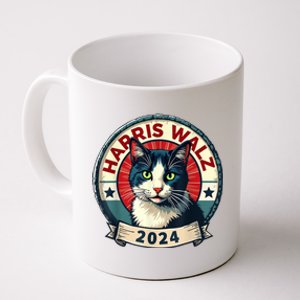 Harris Walz 2024 Funny Cat Election Coffee Mug