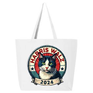 Harris Walz 2024 Funny Cat Election 25L Jumbo Tote