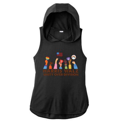 Harris Waltz 2024 Unity Over Division Ladies PosiCharge Tri-Blend Wicking Draft Hoodie Tank