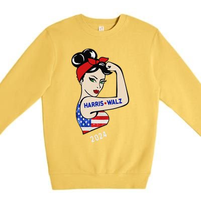 Harris Waltz 2024 Election Kamala Harris Tim Waltz 24 Premium Crewneck Sweatshirt